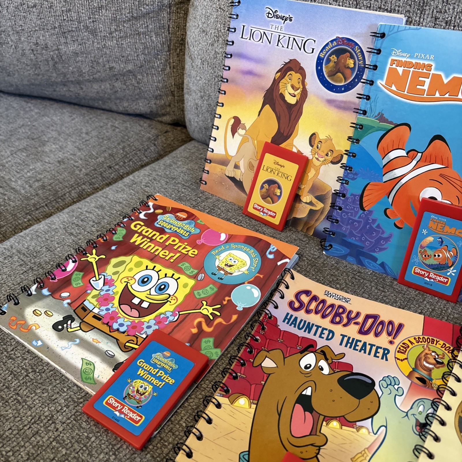 Story Reader Books and Cartridges (7 Books & 5 Carts) Disney, Scooby READ!!