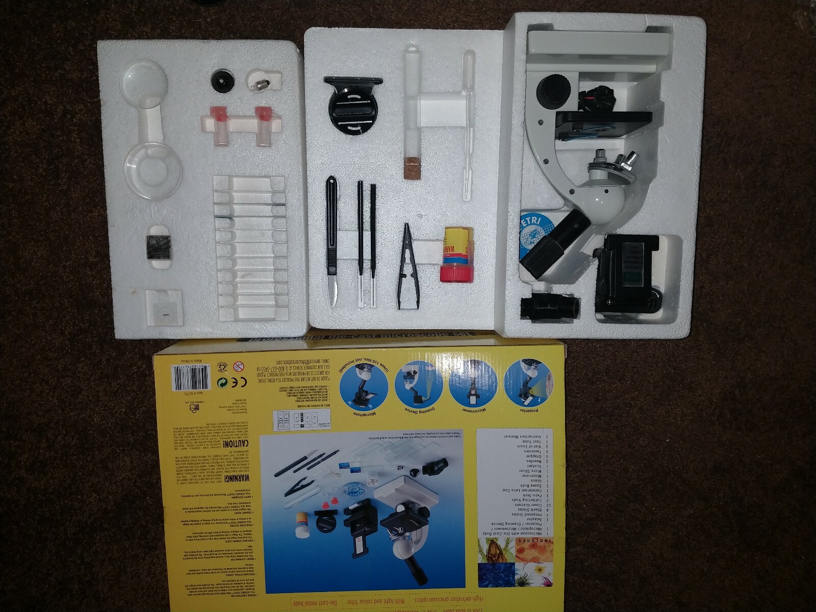 Science Tech Microscope Lab Max 100x-900x Zoom Age 10 and up. Complete