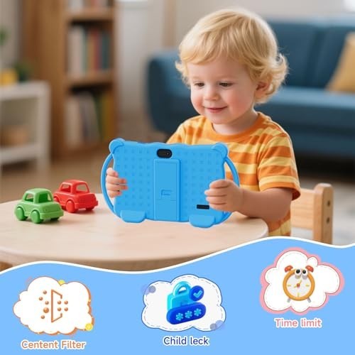 7″ Kids Tablet Android, 4GB RAM, 32GB Storage, Bluetooth, IPS Screen, Parental C