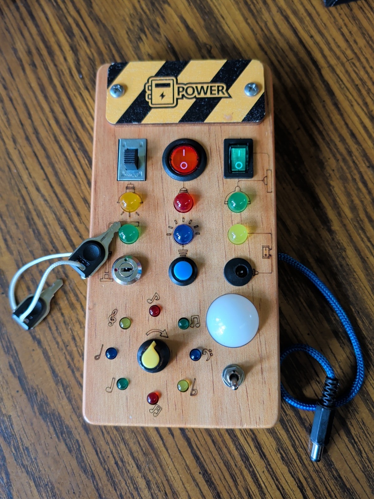 Montessori Sensory Board for Kids and Youth / Buttons / Switches / Lights