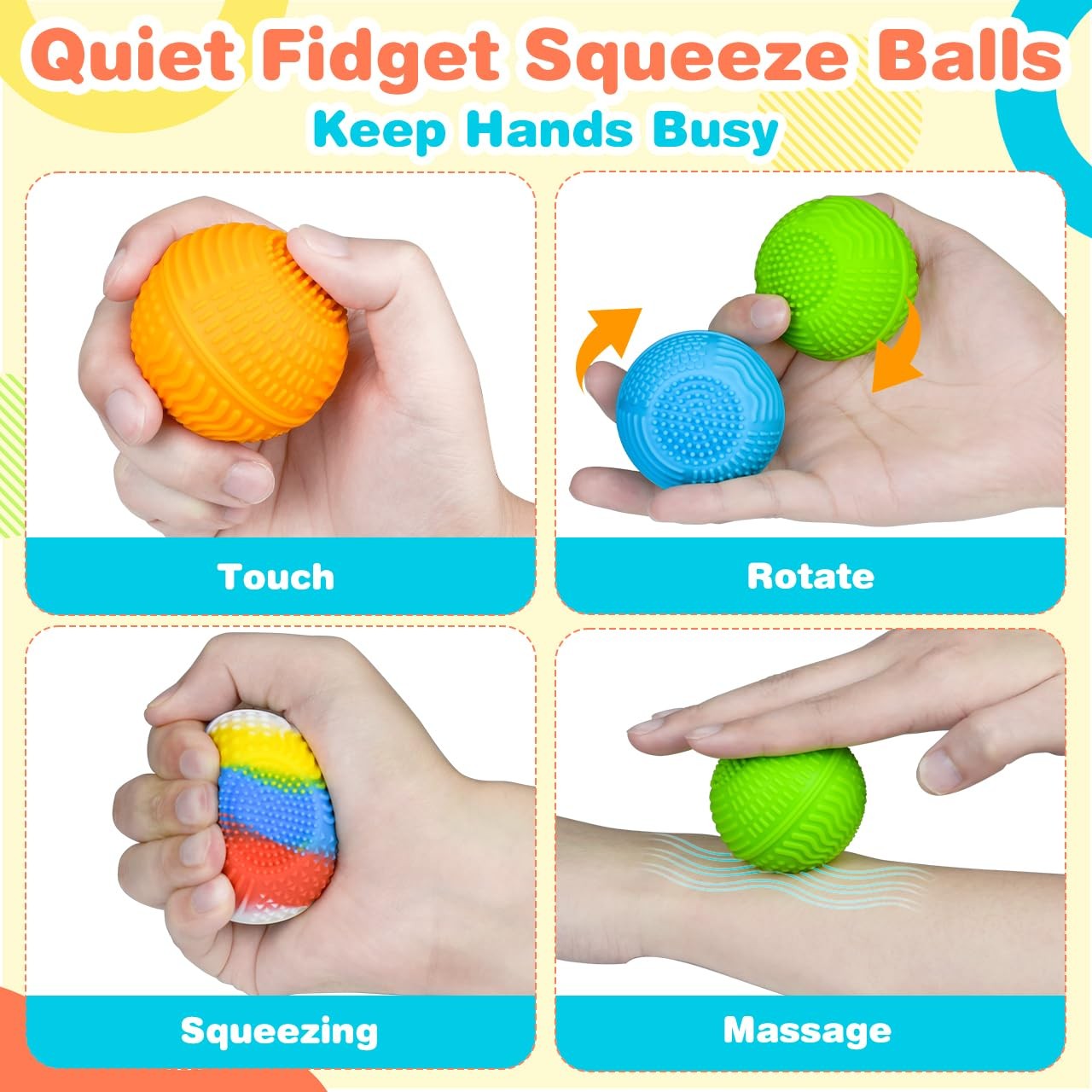 QINGLER 2.5 inches (6.35 cm) diameter, Multi-color, Green, Orange, Blue