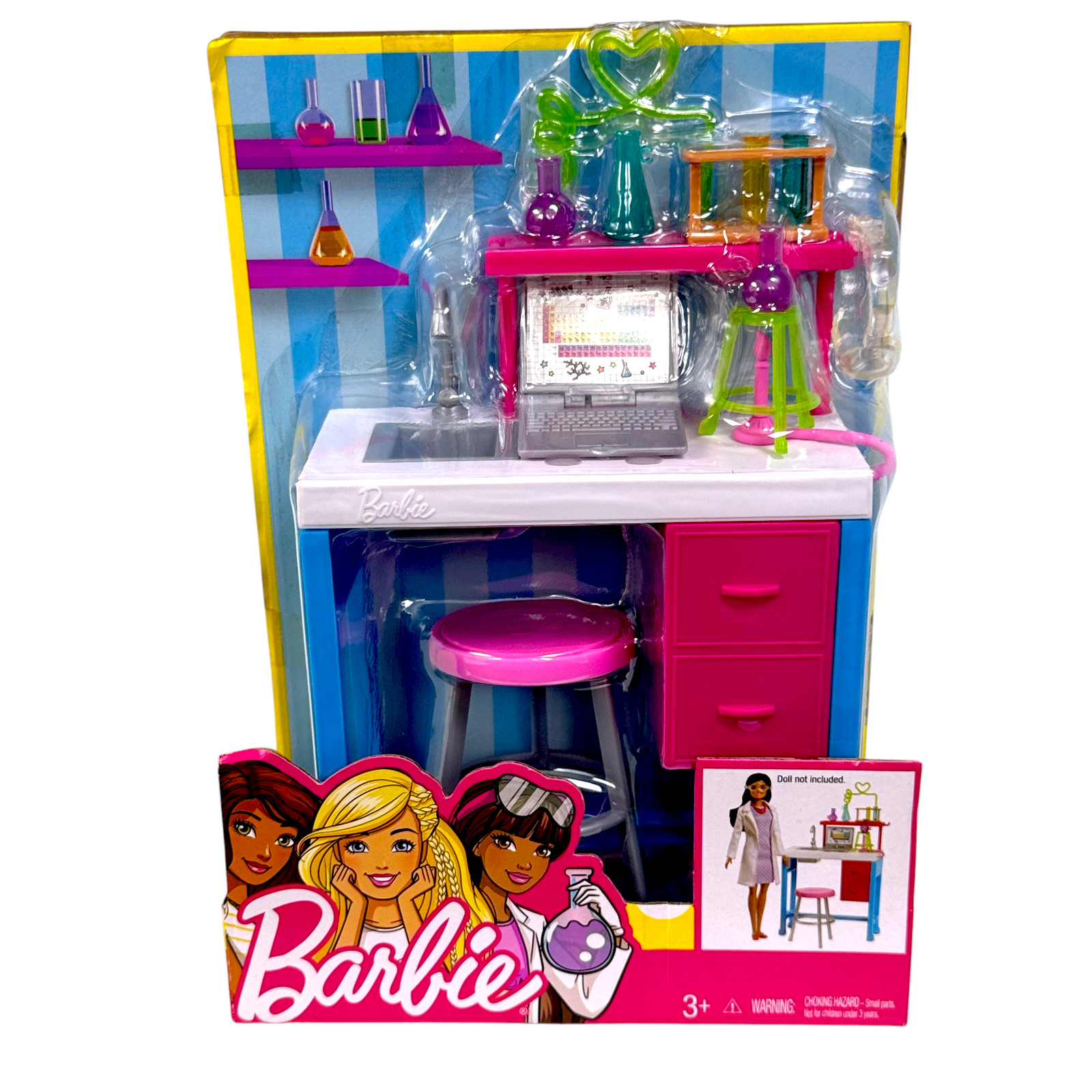 Barbie Science Lab Playset STEM Career Desk Lab Equipment Toys For Girls Ages 3+