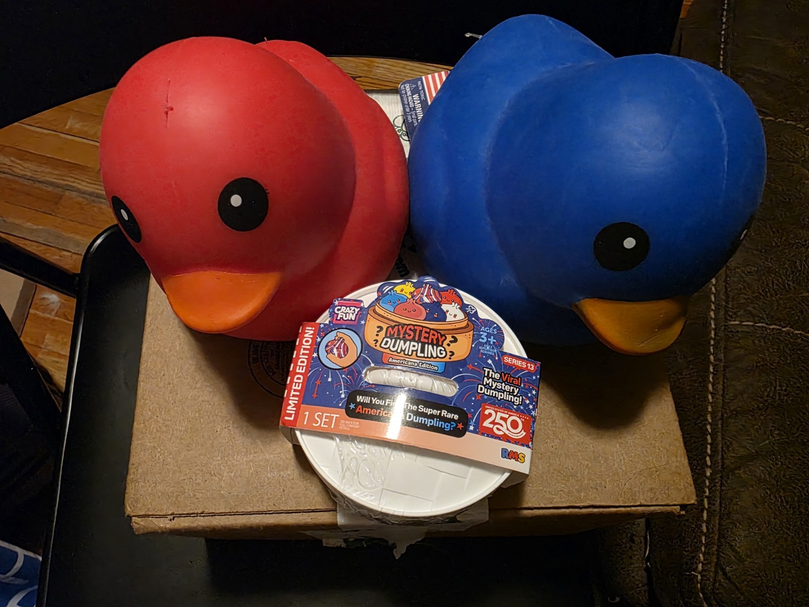 Lot Of RMS Dumpling And Sunny Days Squishy Duck Red, White And Blue ❤️🤍💙