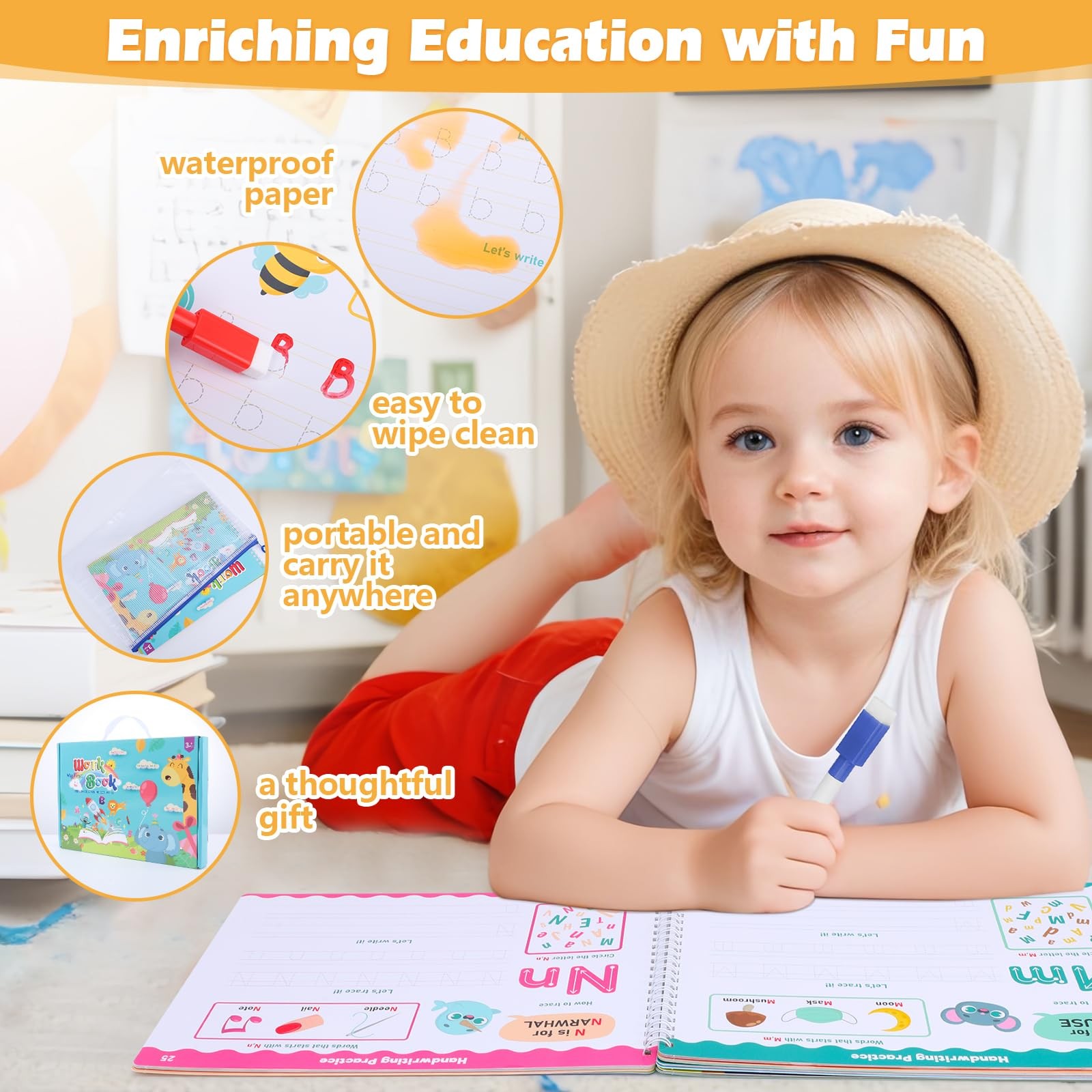 Thboxes Preschool Busy Book for Kids Ages 3-5 – 53 8.5 x 11 inches, Colorful