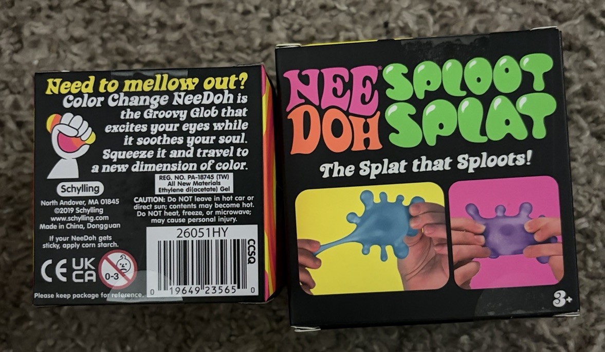 Lot Of 2x Pink NeeDoh SPLOOT SPLAT & Nee Doh Color Change Squishy Brand New