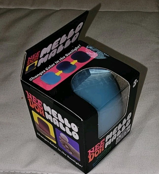 Nee Doh Blue Mello Mallo Squishy Stress Anxiety Fidget UV Color Changing Toy