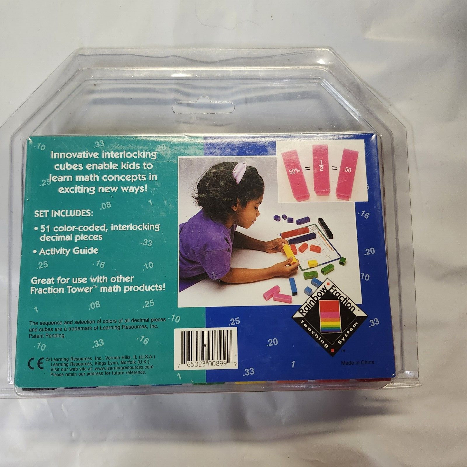 Learning Resources Set/51 Decimal Tower Cubes (LER 2511) + Activity Guide VG