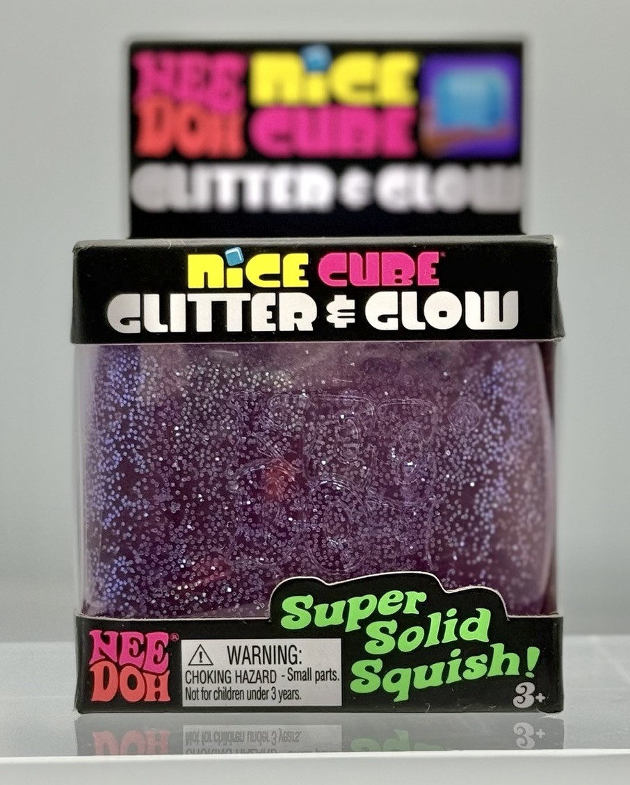Blue and Purple NeeDoh Nice Cube Glitter and Glow – Authentic and New in box