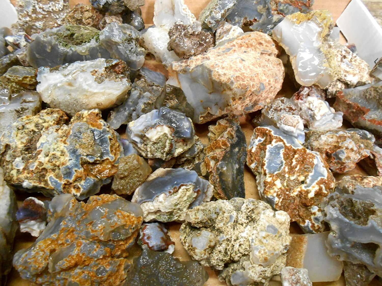 Rockhound’s First Choice Rock Tumbler New Mexico Blue Luna Agate Rough 8oz.