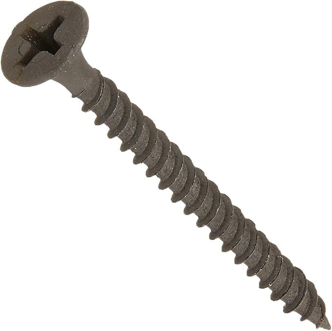 Black 5896 Fine Thread 6 by 1-5/8 Drywall Screw with Phillips Drive, Size