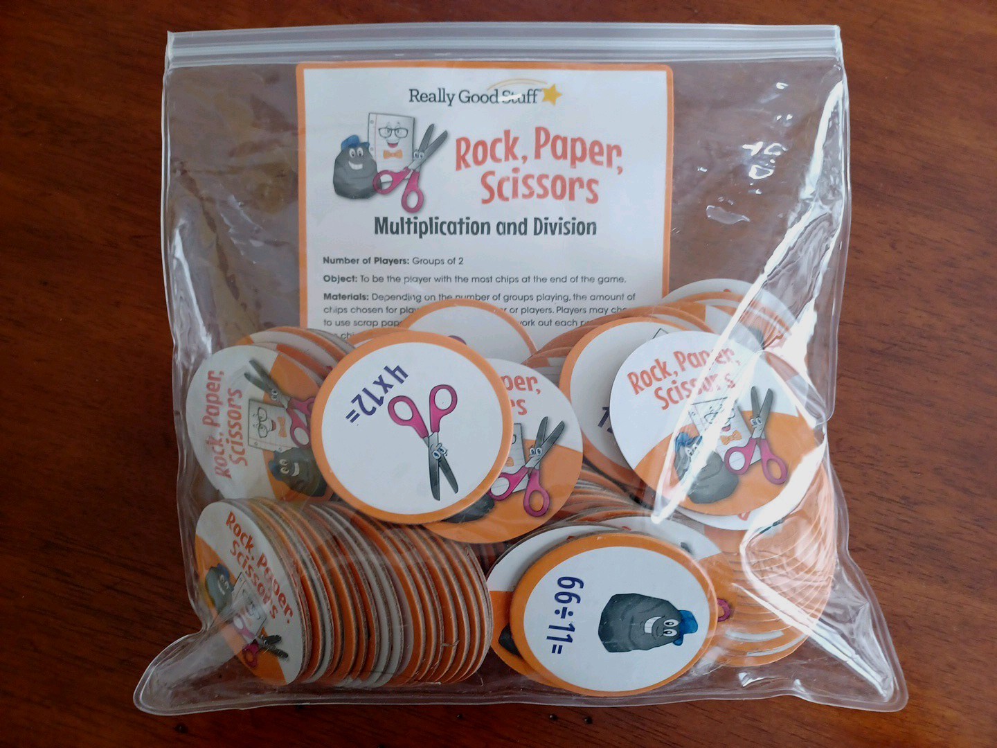 Rock, Paper, Scissors Multiplication & Division Game By Really Good Stuff