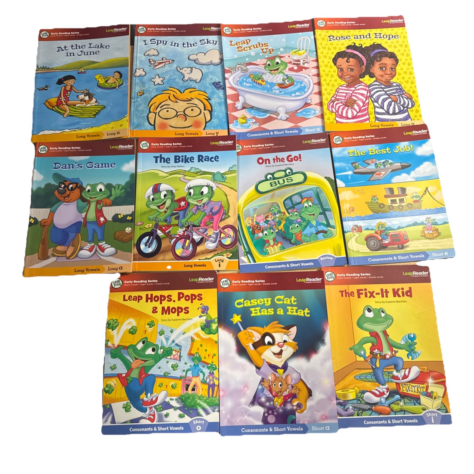 Lot of 11 Leap Frog Early Reading Series Leap Reader Interactive Books B