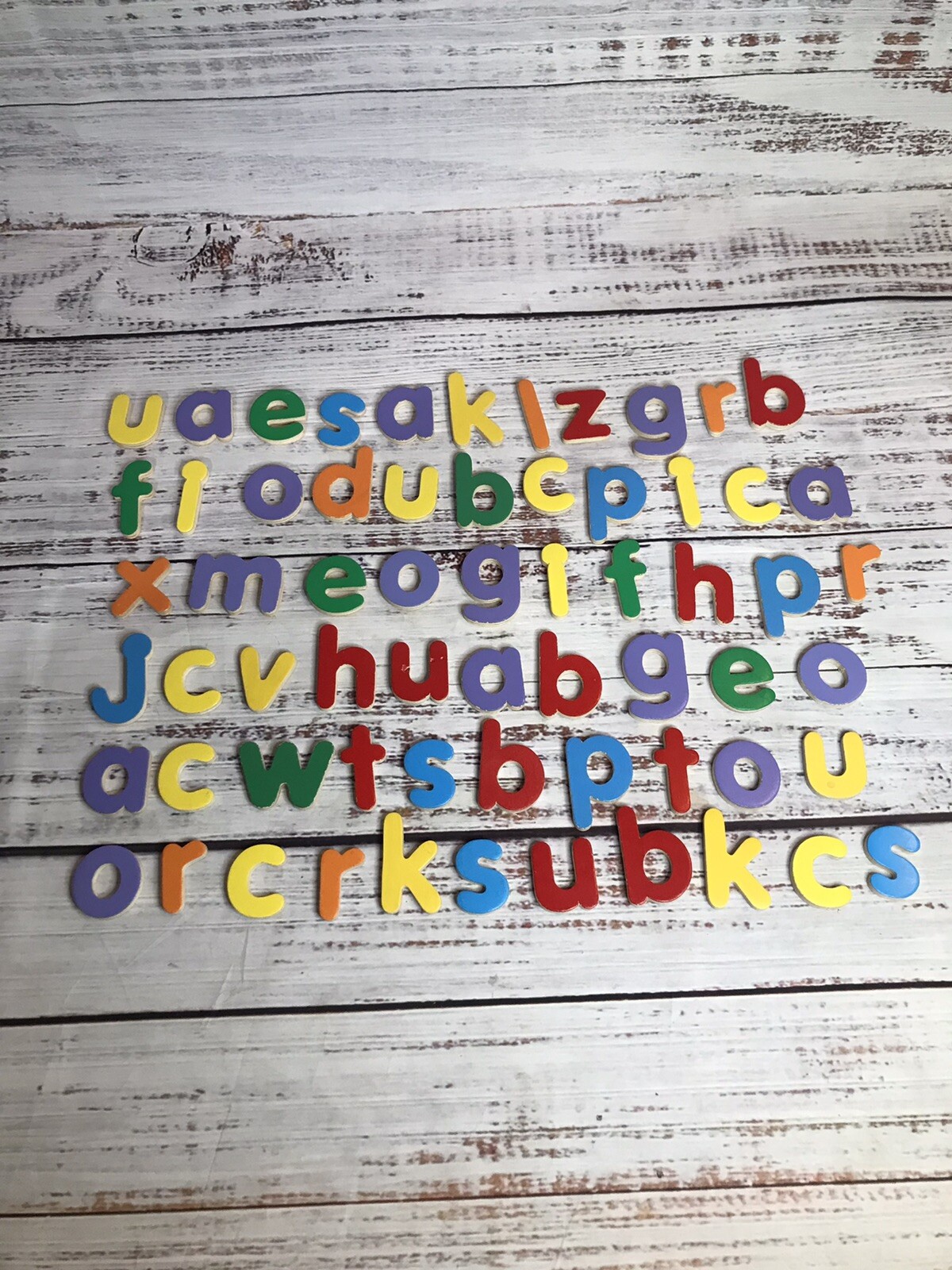 Wooden Alphabet Letters A to Z Vivid Colors Education Crafts School Teacher