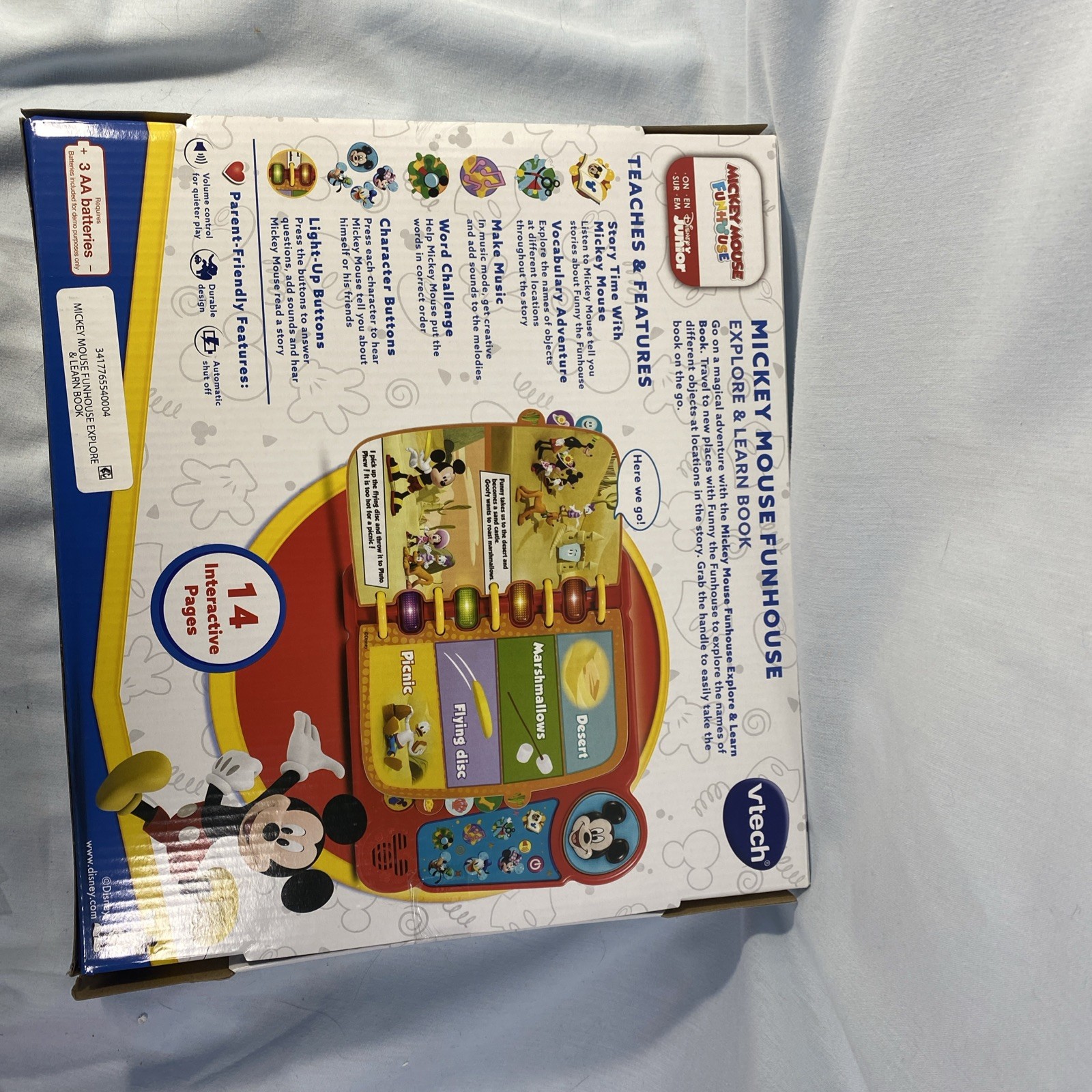 VTech Disney Junior Mickey Mouse Funhouse Explore & Learn Book 2-5 Yrs – New