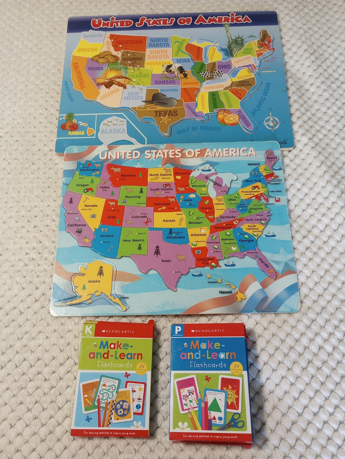 United States Of America Puzzles & P/K Flashcards (22 & 42 Pc Puzzles)