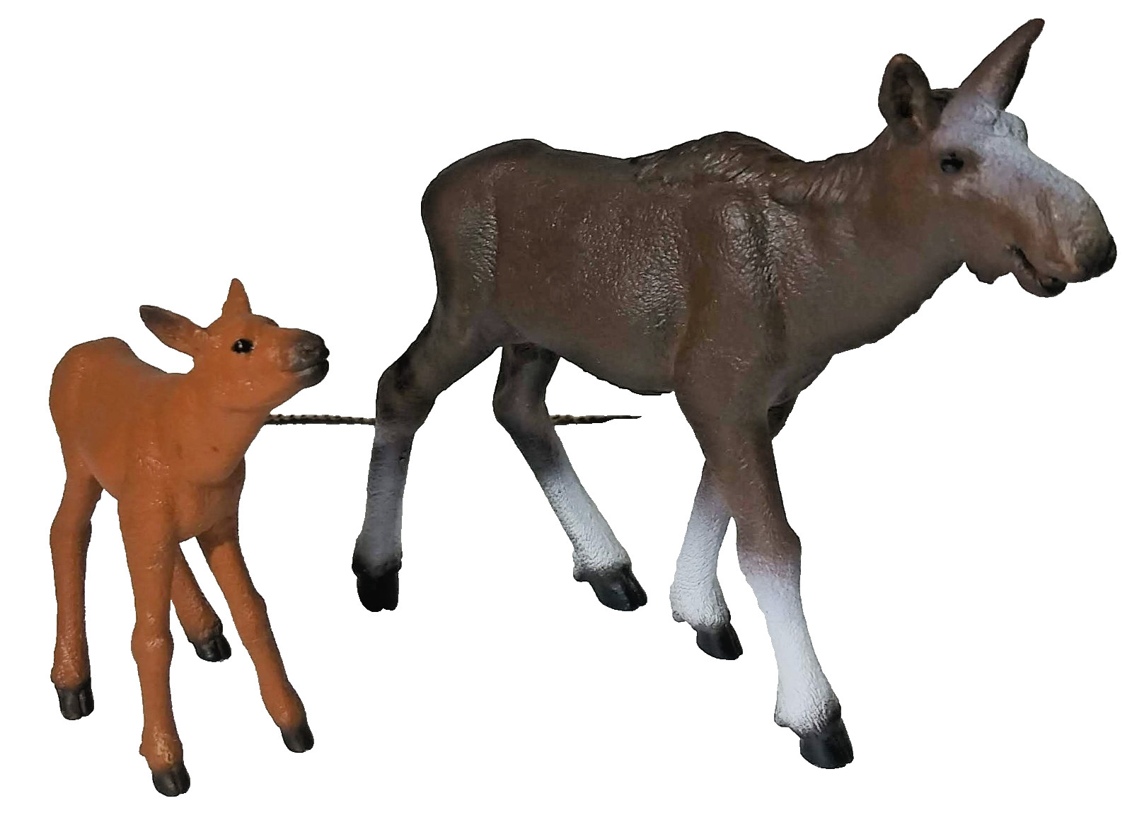 Schleich Mother Moose And Calf Wildlife Toy Realistic Figurine Set For Kids