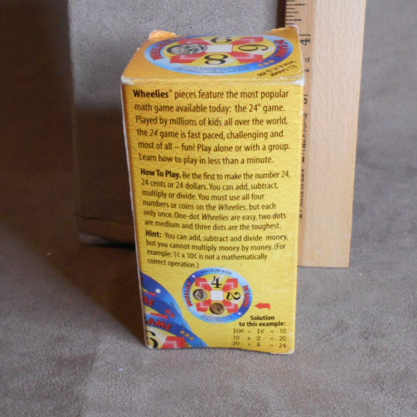 Suntex 1998 24 Game Wheelies Currency Edition US Coinage Series A RARE