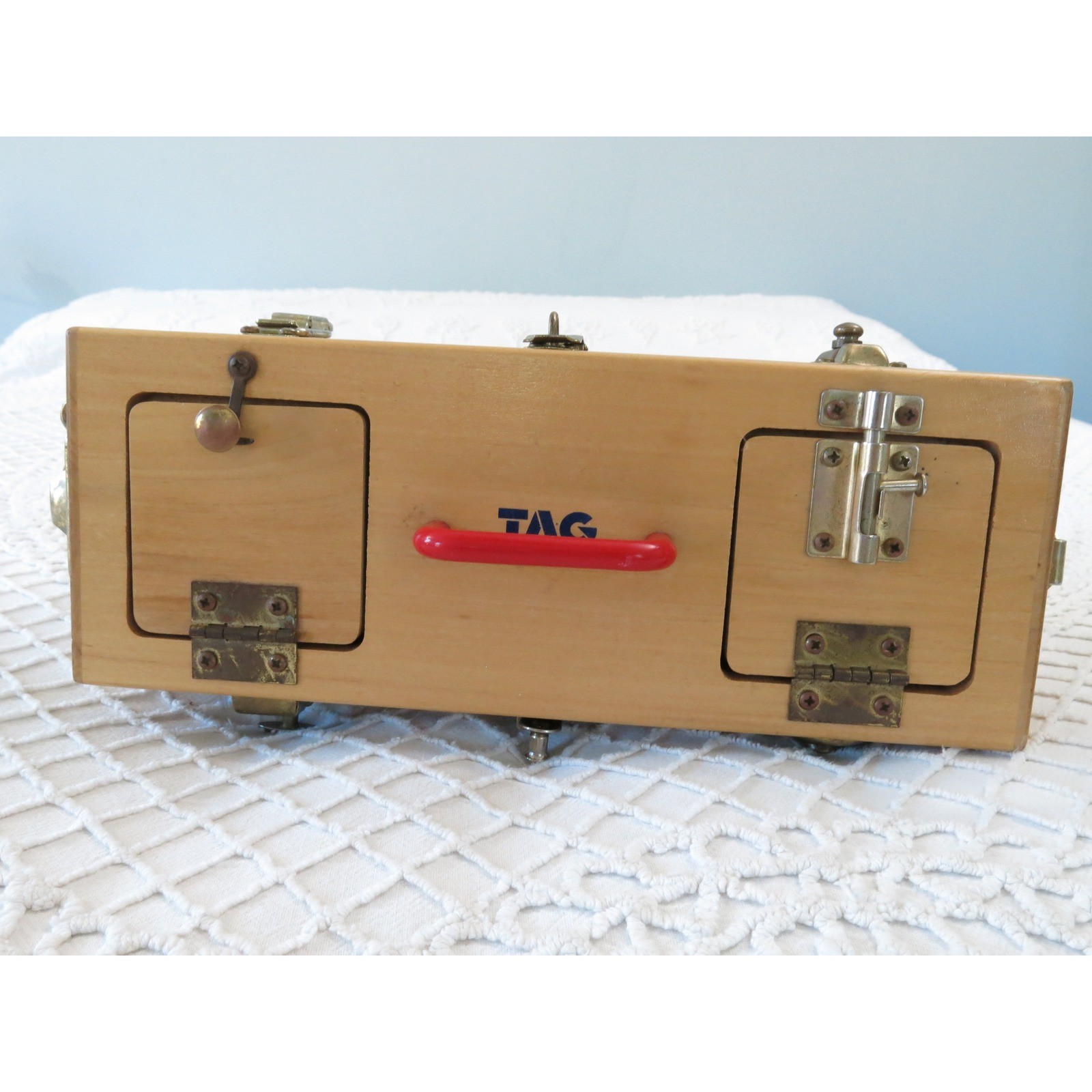 TAG Toys Wooden Lock Box Montessori Educational Fine Motor Skills Toy Made USA