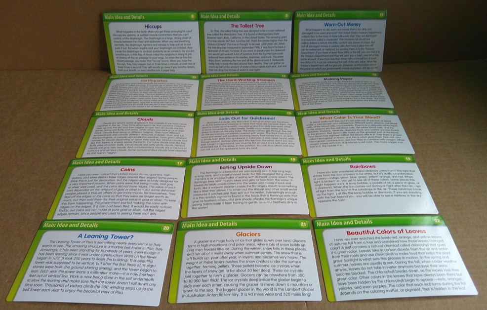 LAKESHORE Nonfiction Comprehension Quickie Cards with Box (100% complete)