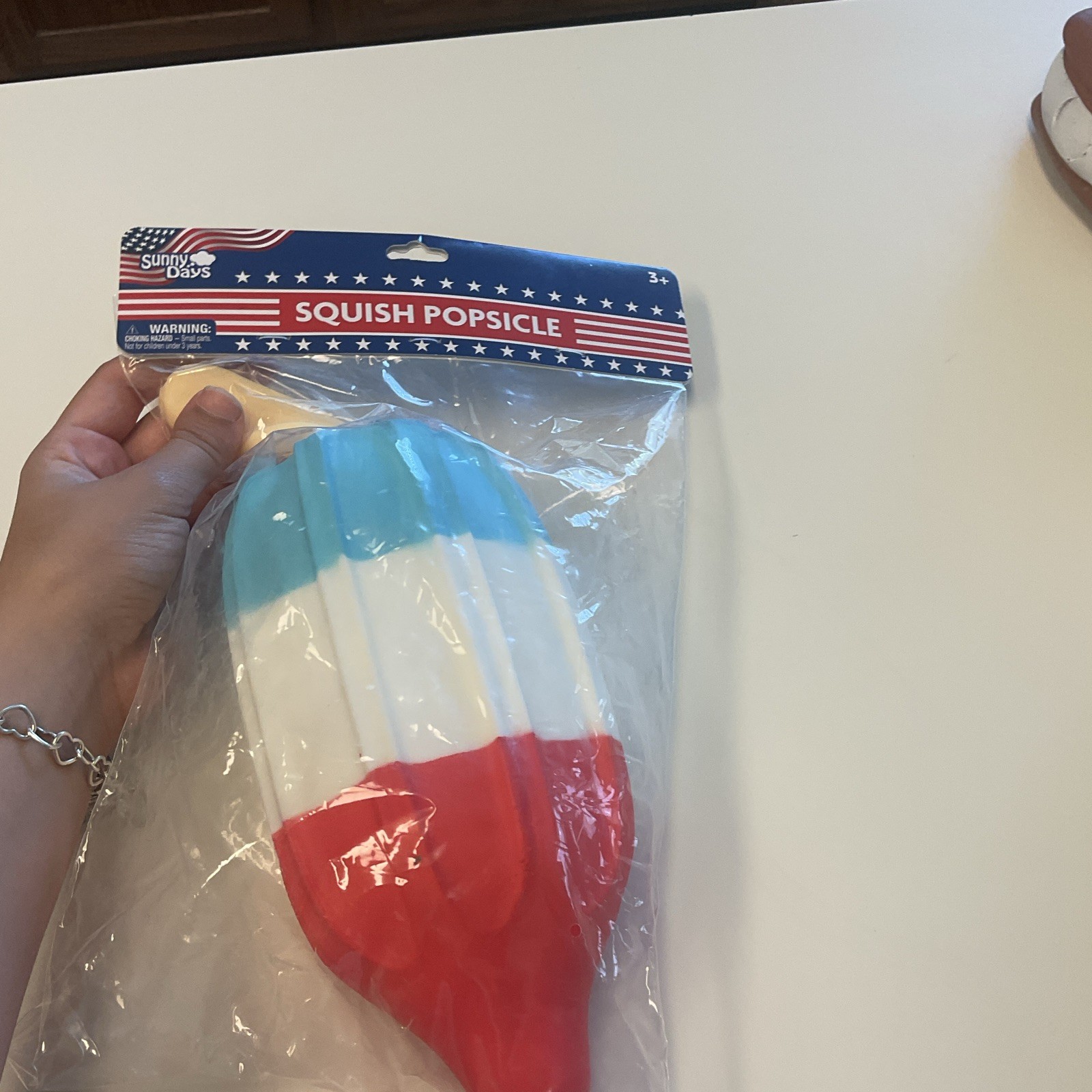 Squeeze Dubs Squish Popsicle Tactile Squeeze Toy, Red/White/Blue, Ages 3+