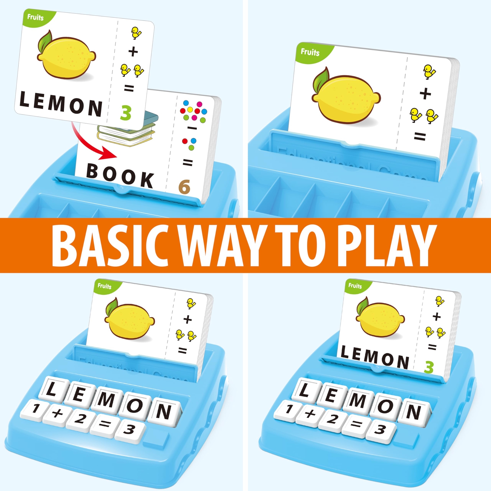 Yolscue Educational Flashcard Spelling and Math Game for Kids 3 to 7 Years