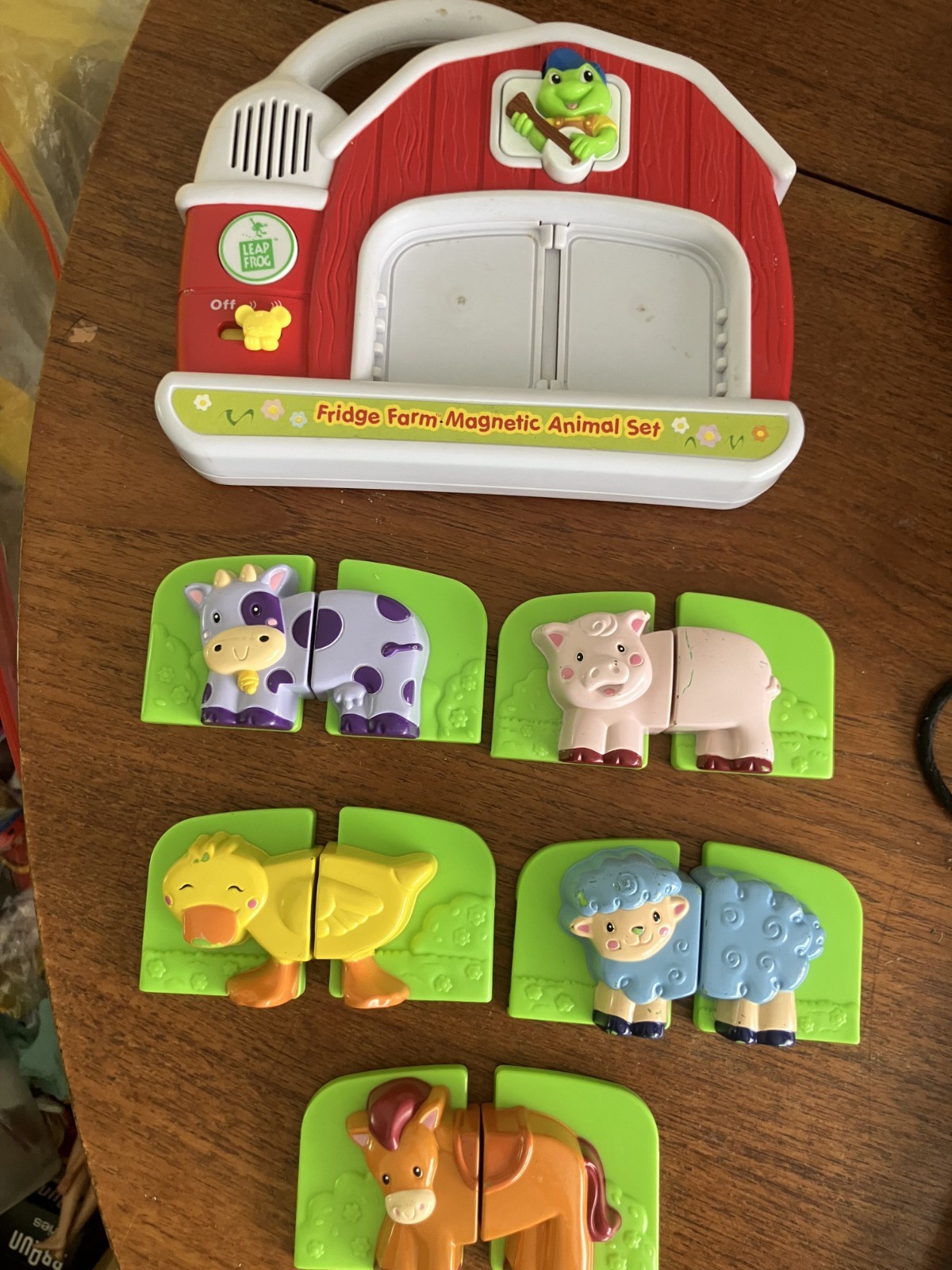 Vintage 2007 LeapFrog Fridge Farm Magnetic Animal Set Barn Toy Complete Tested