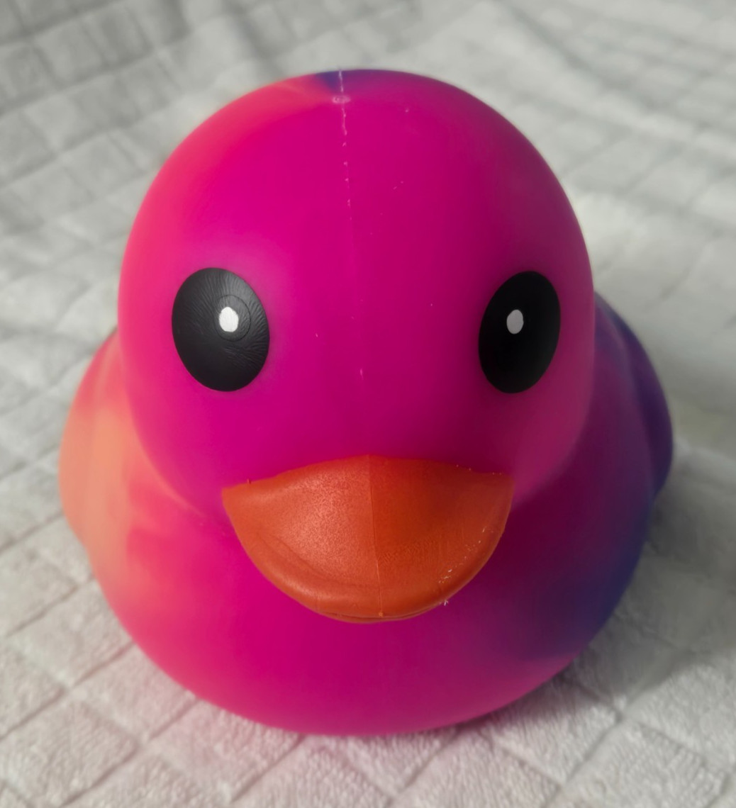 Sunny Days Viral Rainbow Jumbo Squeeezy Tye Dye Duck Squish Toy Squeezy Ducky