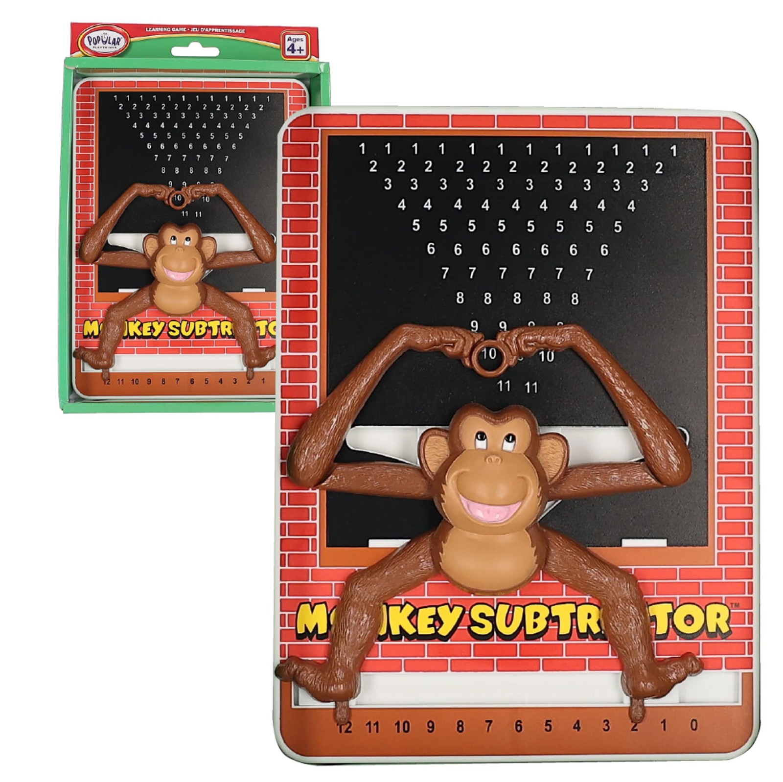 Popular Playthings Monkey Subtraction Calculator Toy, 8.5 x 11 inches, Brown