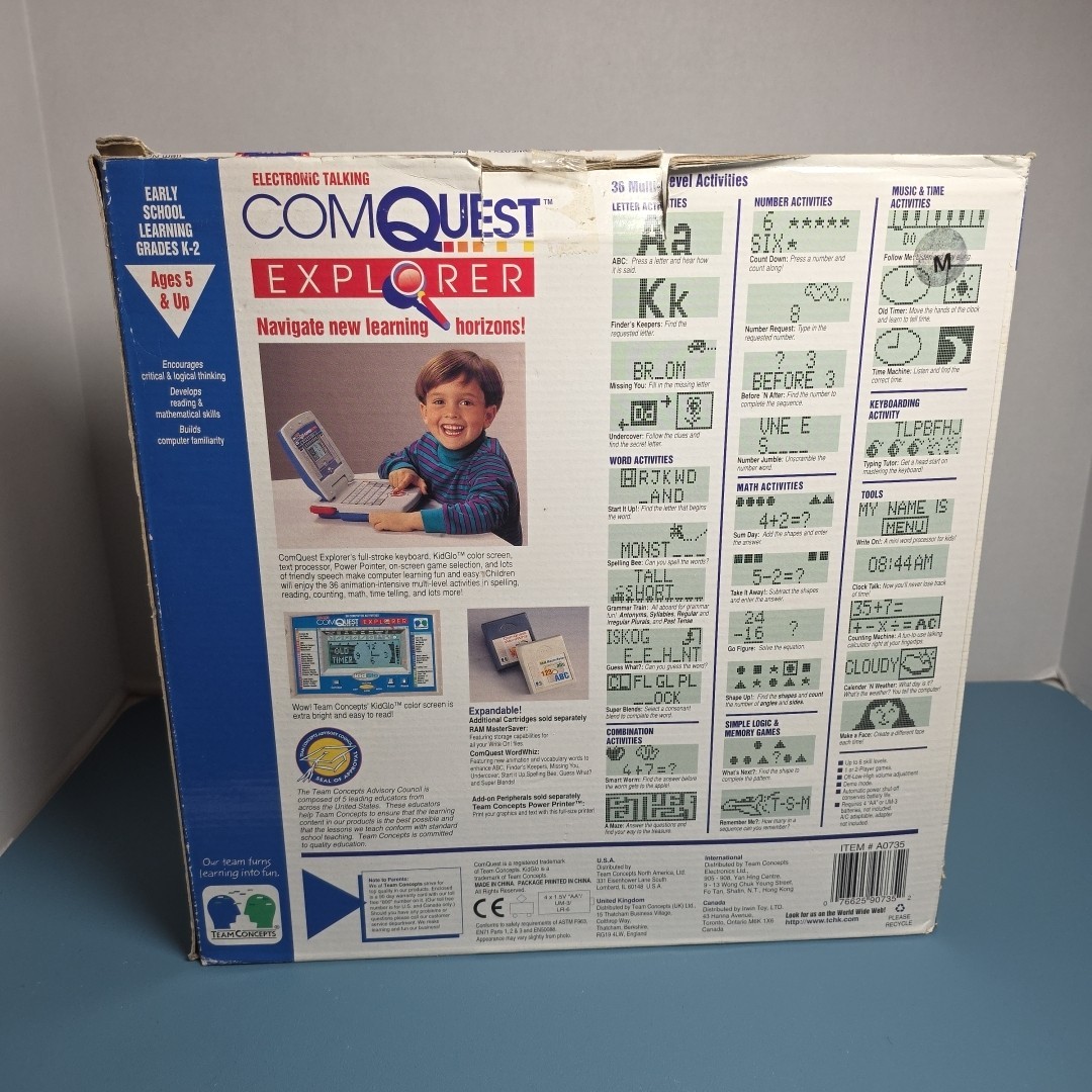 ComQuest Vintage Kids Computer Laptop NIB Tested Works With Team Concepts