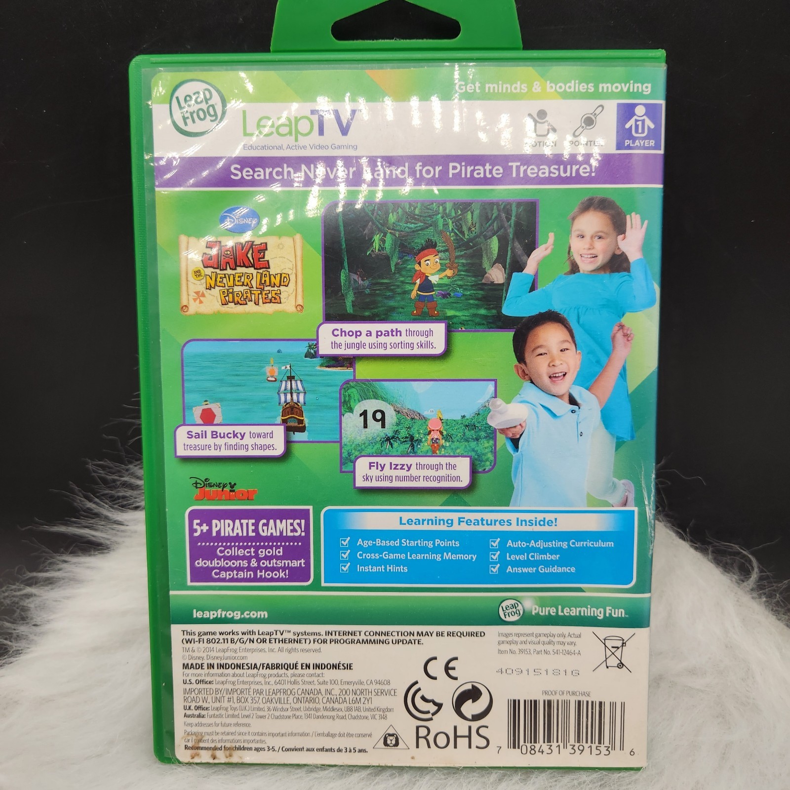 LeapFrog LeapTV Video Game Cartridge Disney Jake & The Neverland Pirates Learn