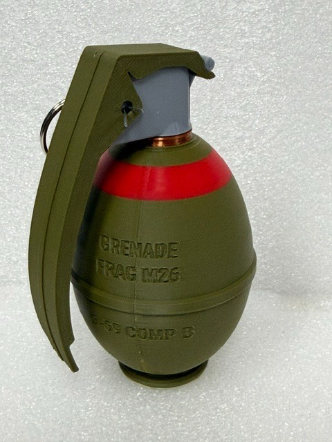 M26 Lemon Frag Hand Grenade Comp B 3D Printed Replica Made in USA