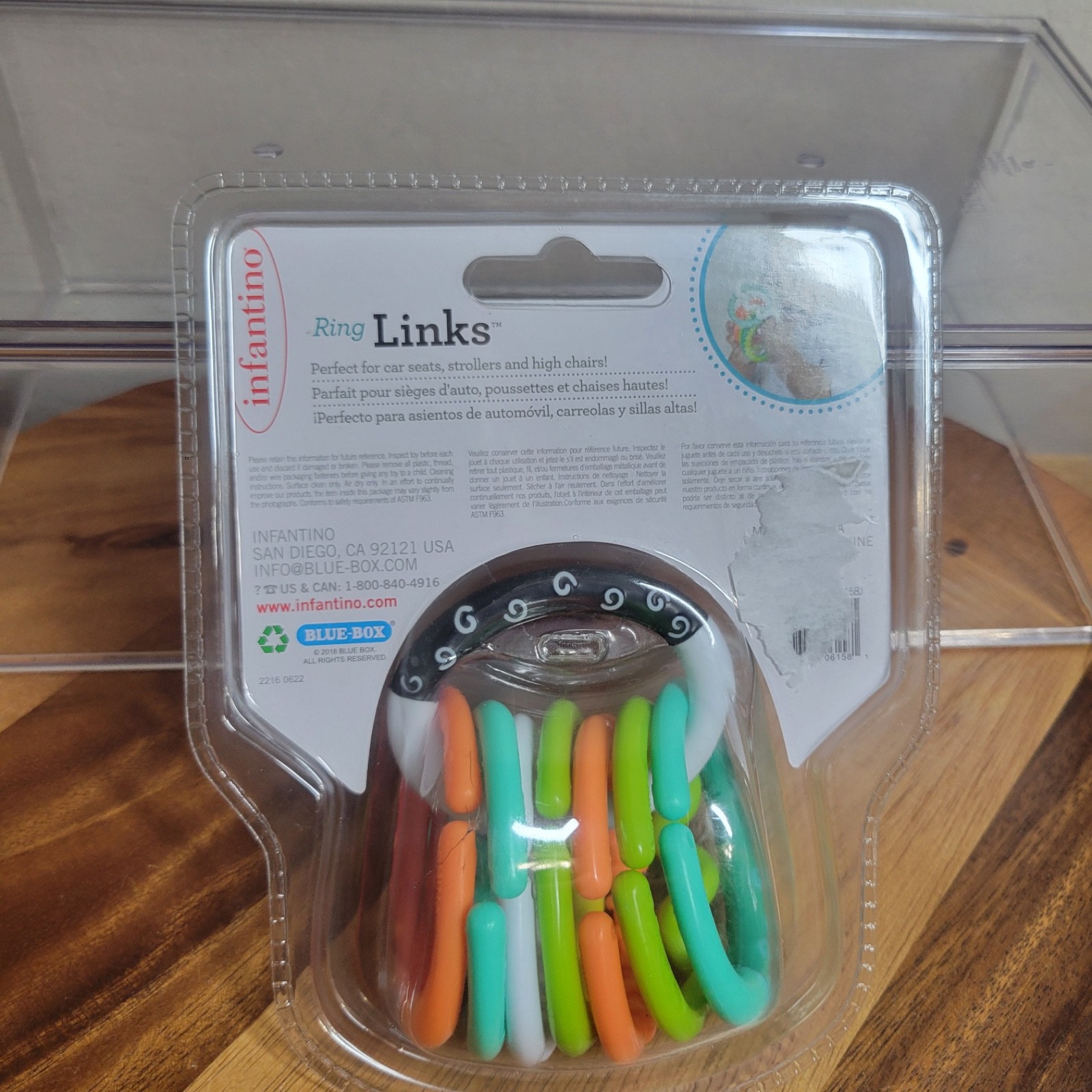 Infantino Ring Links Teether Set ~ 8 Pieces ~ Stroller & Car Seat Toy ~ Bright