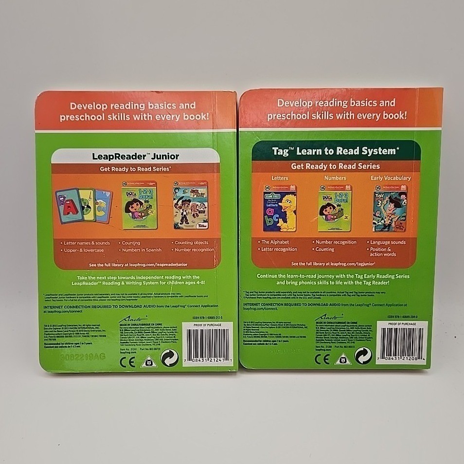 LeapFrog Tag Junior Books Lot of 2 Get Ready to Read Disney Animals Hard Cover