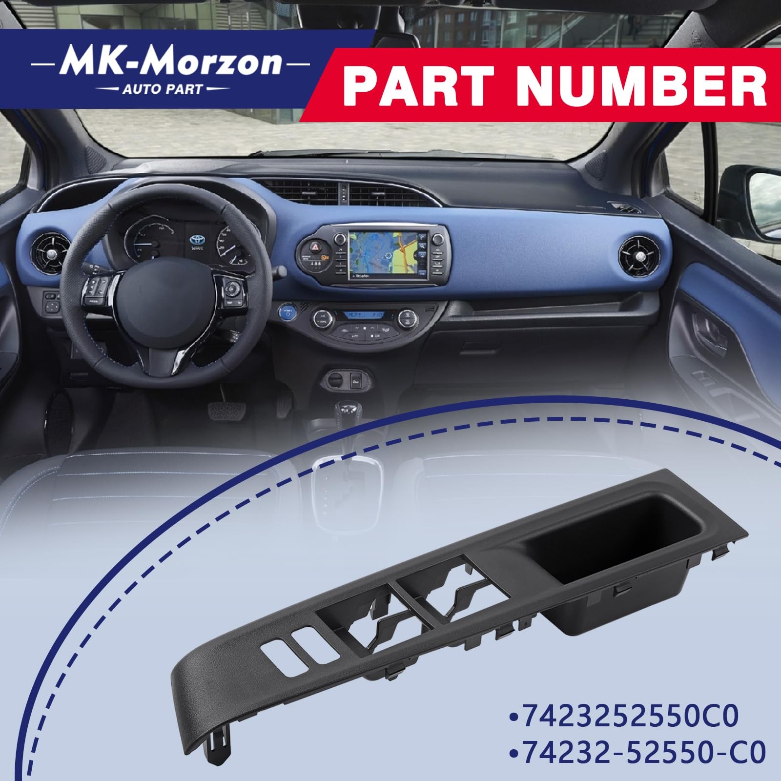 Driver Left Window Switch Bezel Trim For 2012-2014 Toyota Yaris 74232-52550
