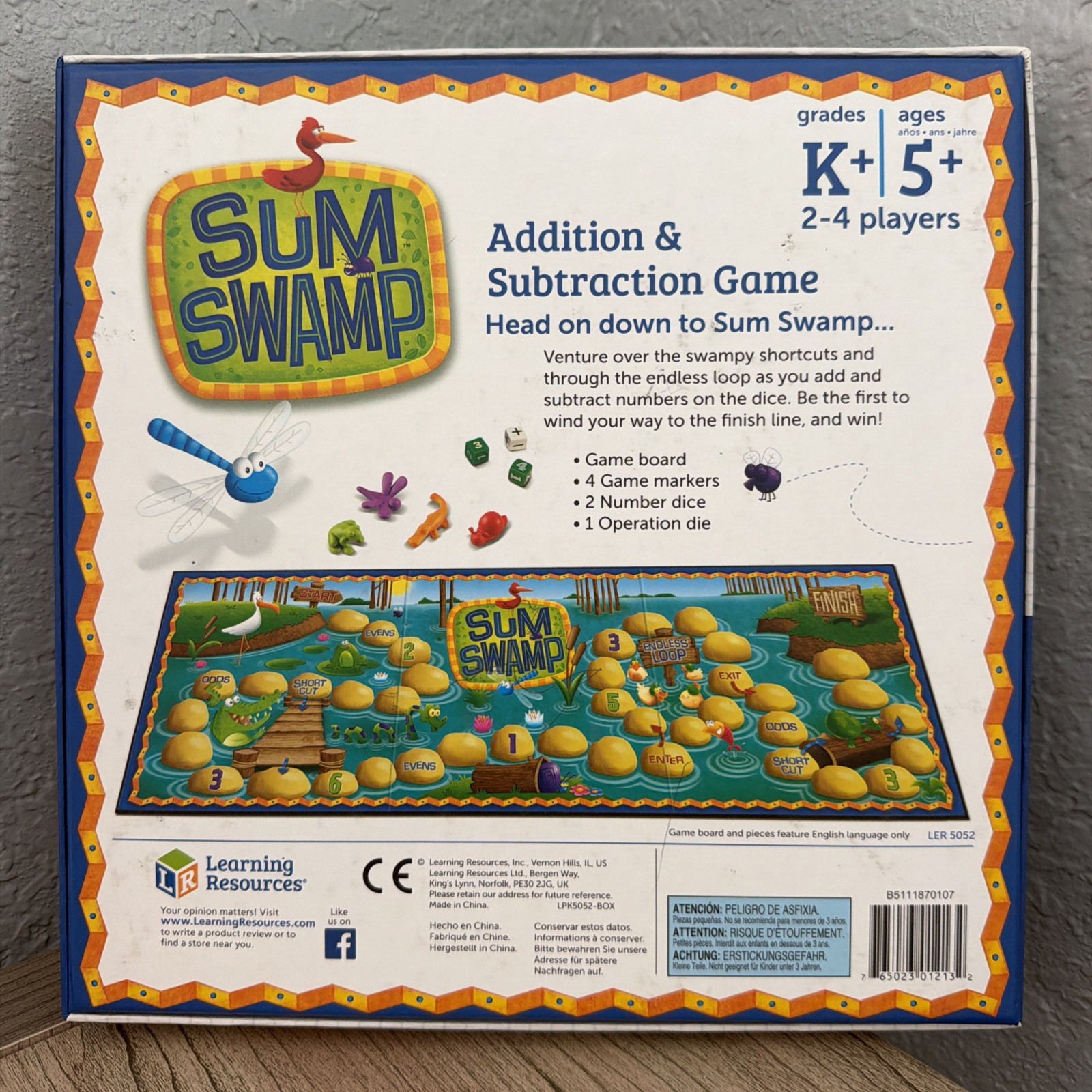 Sum Swamp Addition & Subtraction Game Learning Resources Math Board Game Ages 5+
