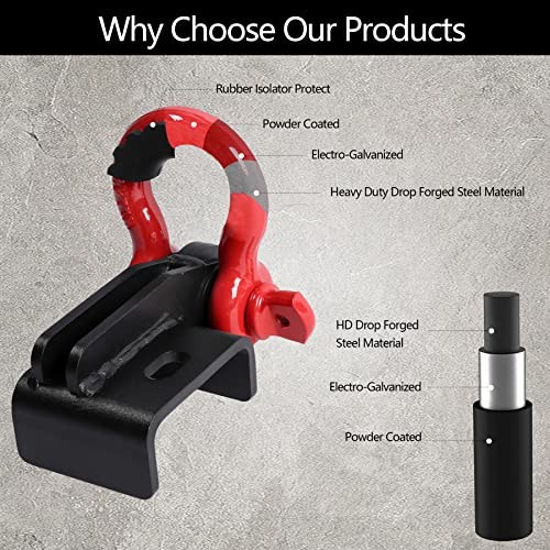 Front Tow Hook Demon, Compatible with 2009-2023 Toyota Tacoma, with 3/4″ D Ring