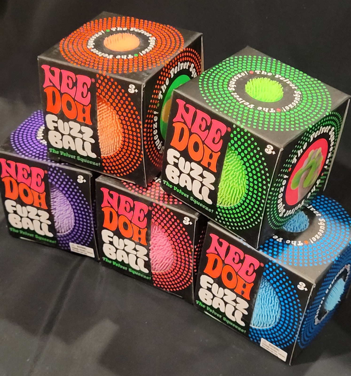 NEE-DOH FUZZ BALL The Velvet Squeeze, All 5 Colors Available 💚🧡💙$15 EACH