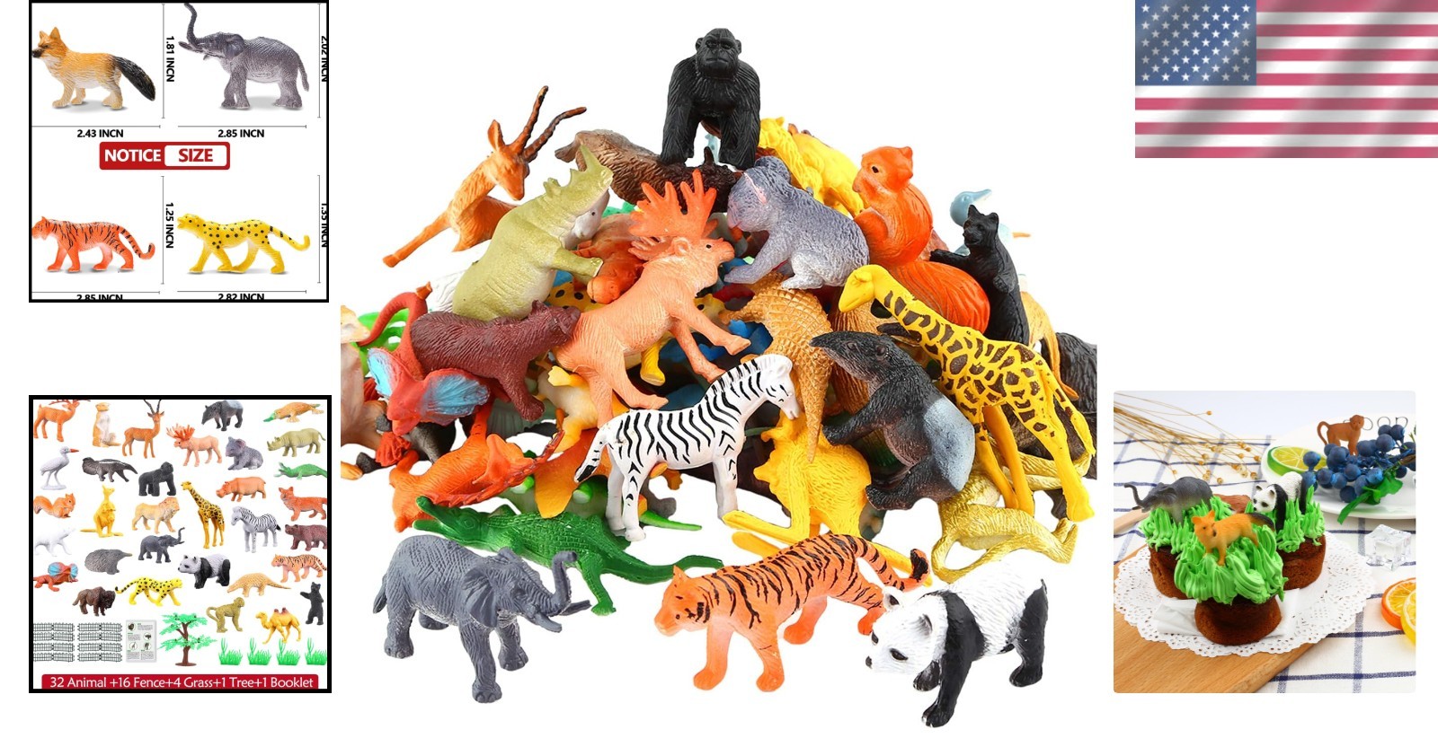 54-Piece Wild Animal Collection – Educational Jungle Toy Set for Ages 3 and Up