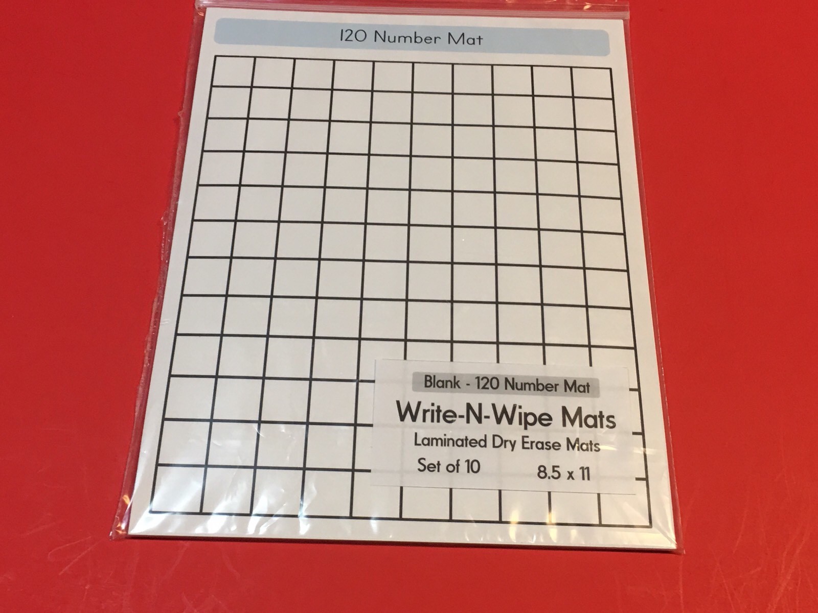 Blank – 120 Number Mat – Laminated Dry Erase Mats