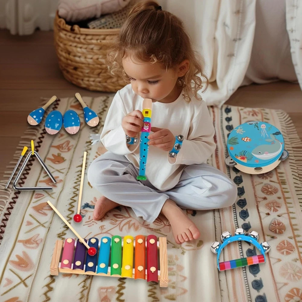 Montessori Wooden Percussion Instruments Set for Toddlers – Educational Fun!