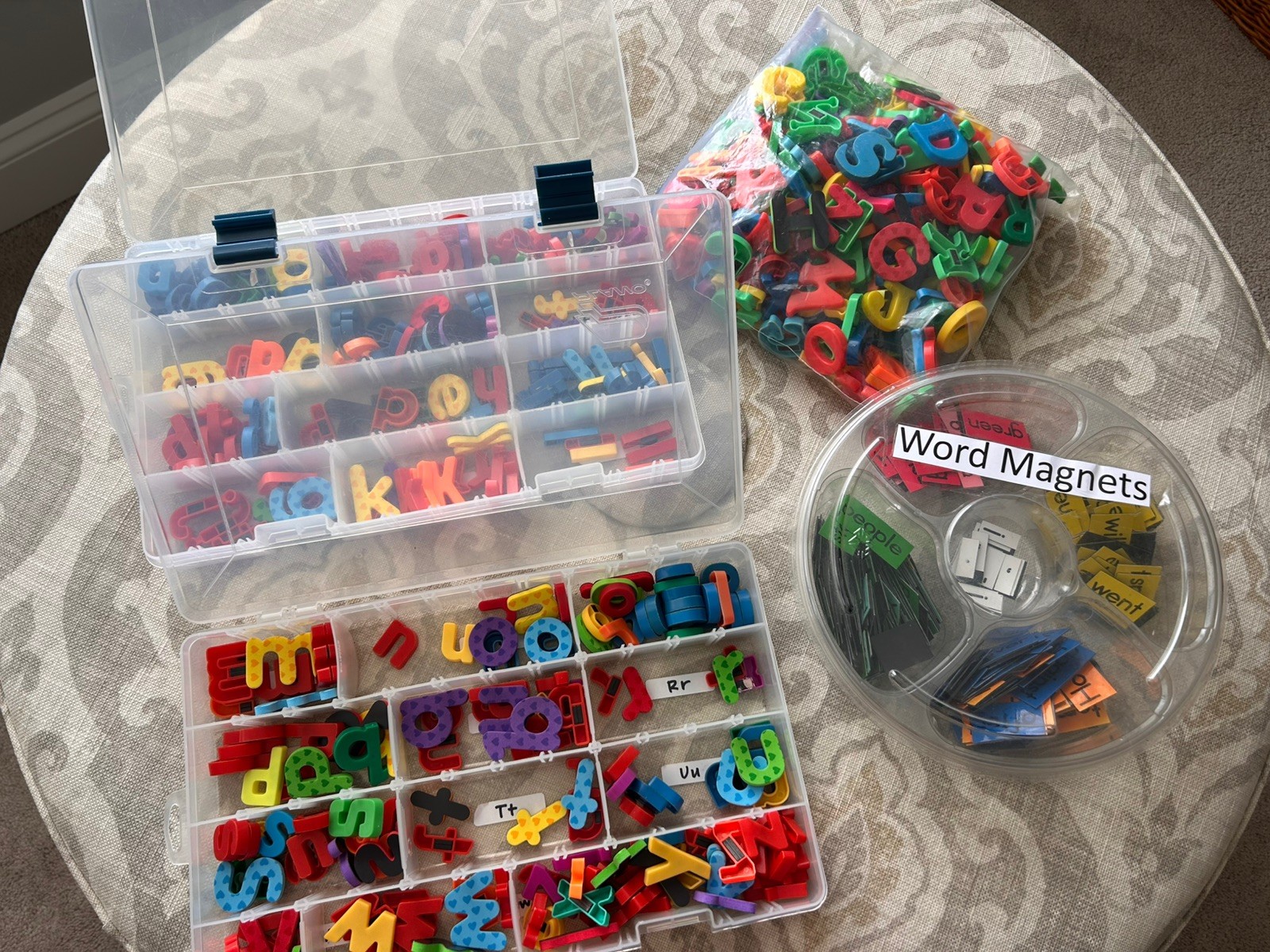 Lot of Magnetic Plastic Alphabet Letters Mixed Colors & Sizes