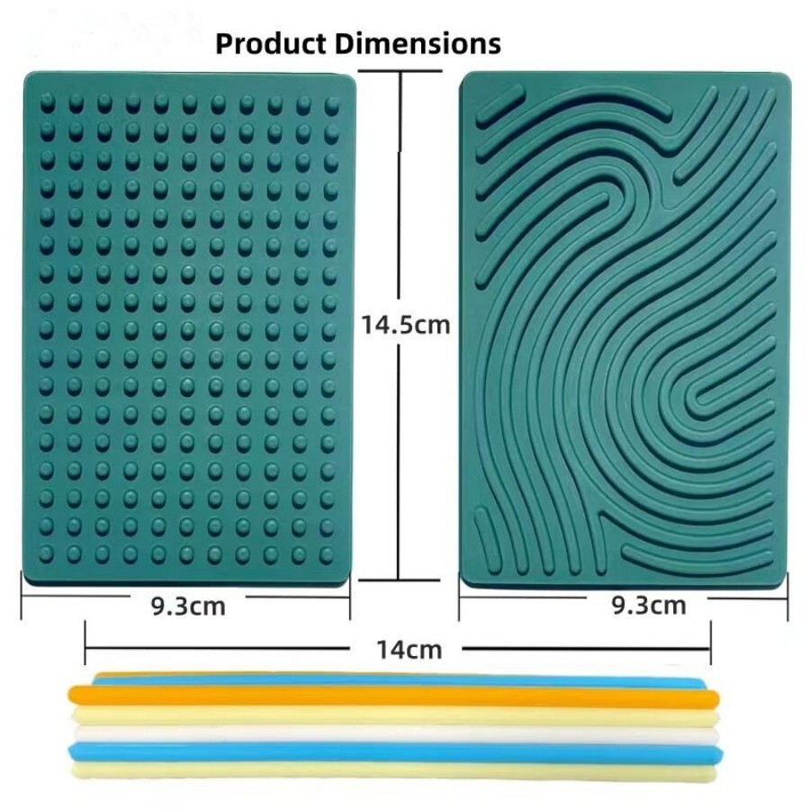 Kids Sensory Maze Toy Dual-Sided Silicone Pad with Colorful Rods Stress Relief