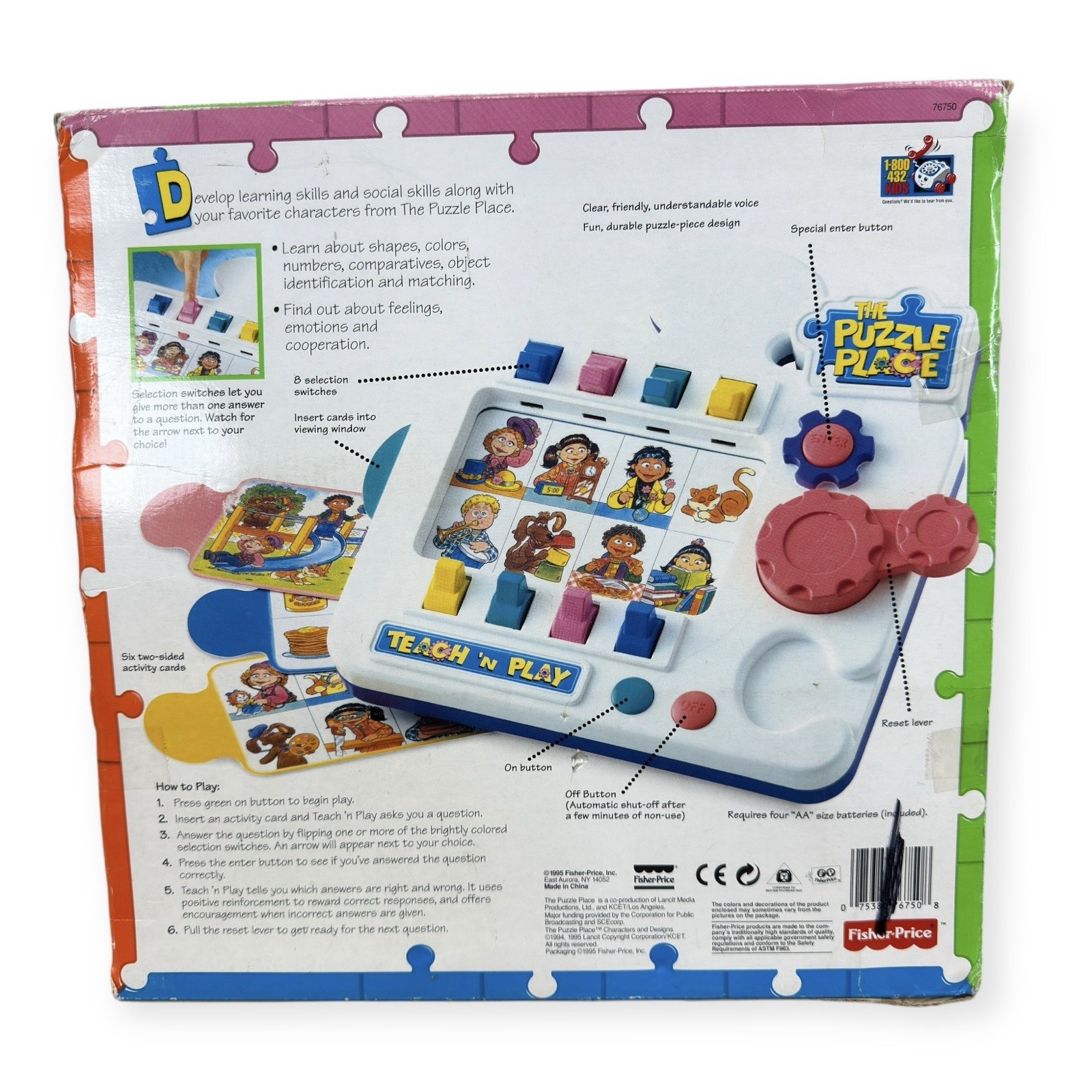 The Puzzle Place Teach ‘N Play Toy Deadstock RARE 90s Fisher-Price Interactive