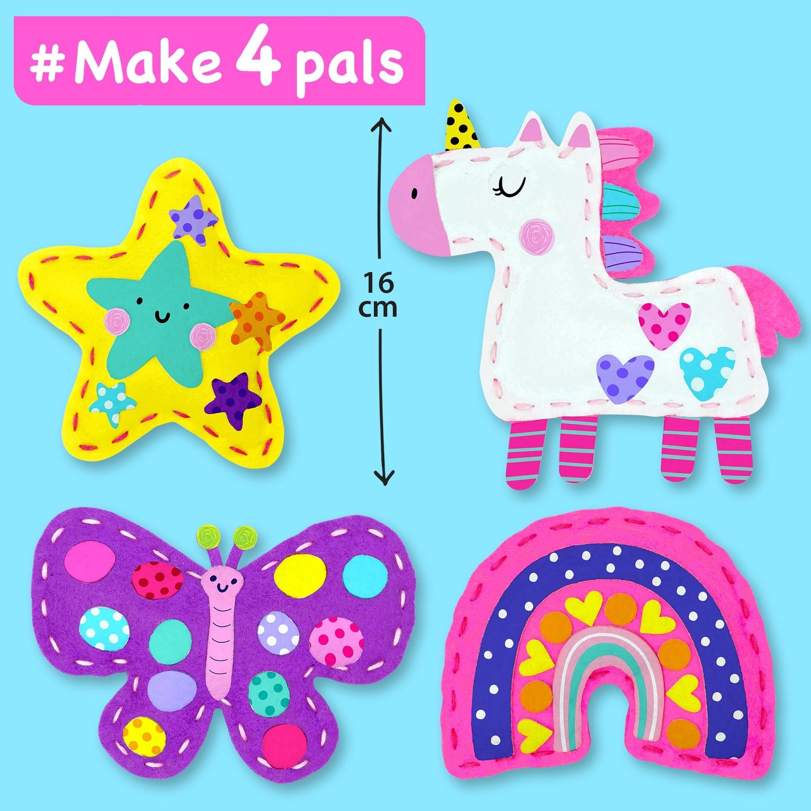 EZCRA Unicorn Sewing Kit for Kids Ages 4-8, 4 Easy Projects, No-Mess Learn-to…