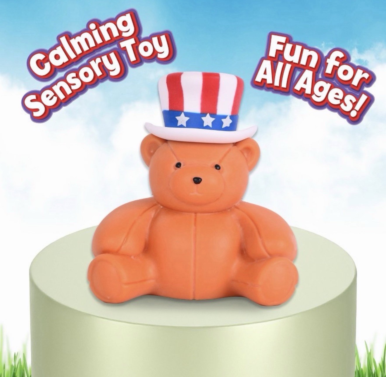 Sunny Days Squishy Patriotic Bear Viral Squishy New With Tags