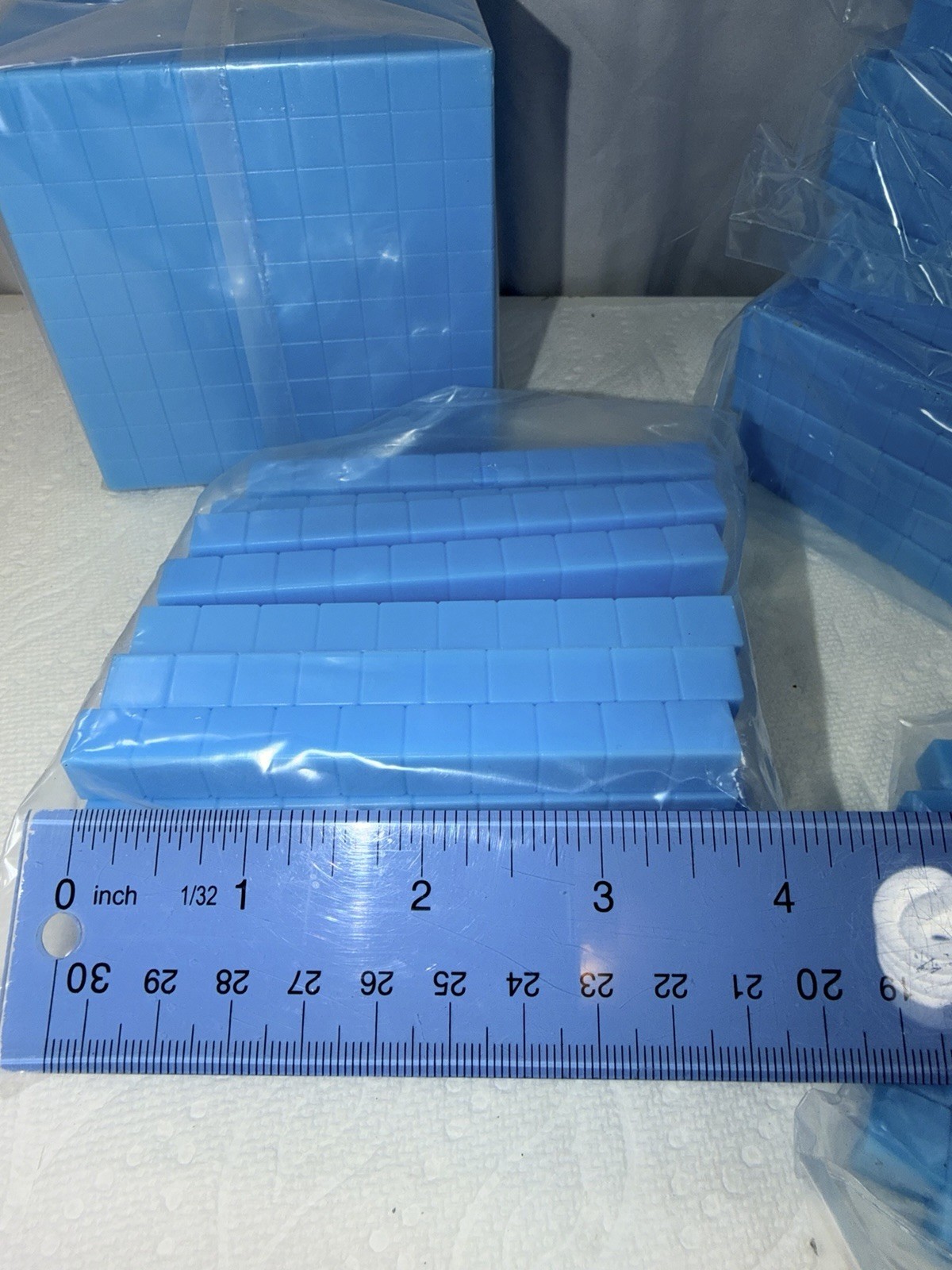 Math Base 10 Counting Blocks Homeschooling Plastic Ones Tens Hundreds