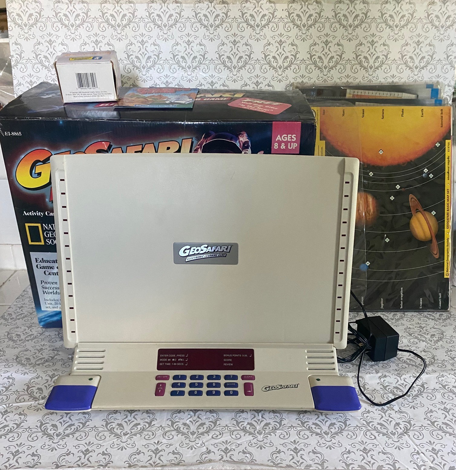 Vintage GeoSafari EI-8865 Base Tested Works Modules Games Lessons Adapter 1990’s