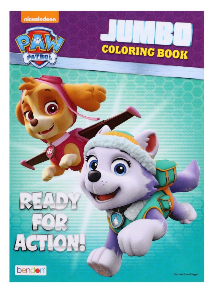 Paw Patrol Jumbo 96 pictures Coloring Book Ready for Action Skye & Everest