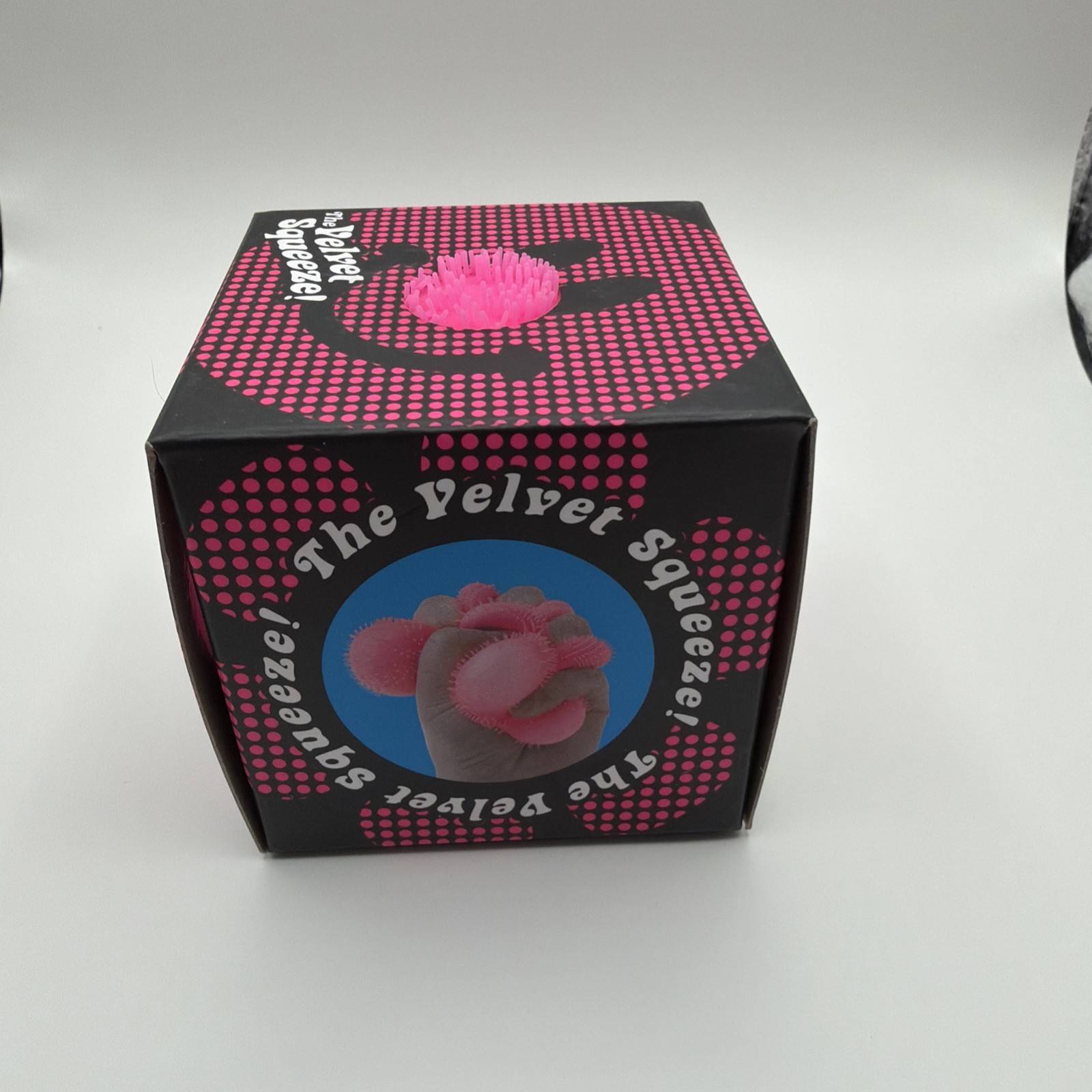 NeeDoh Pink Fuzz Ball Flower Power Velvet Squeeze Toy Fuzzball Viral Nee Doh