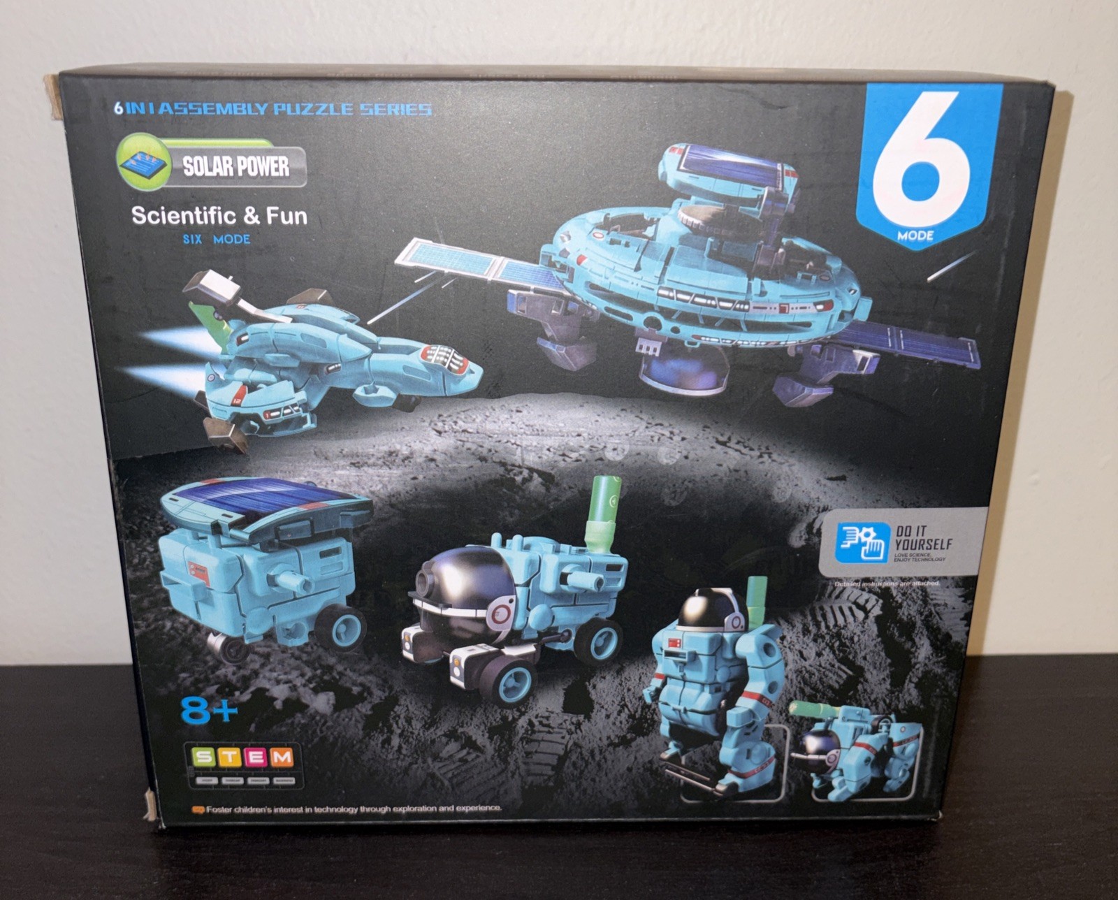 STEM 6 in 1 Solar Rechargeable Space Fleet Robots Learning Kit DIY Science NEW
